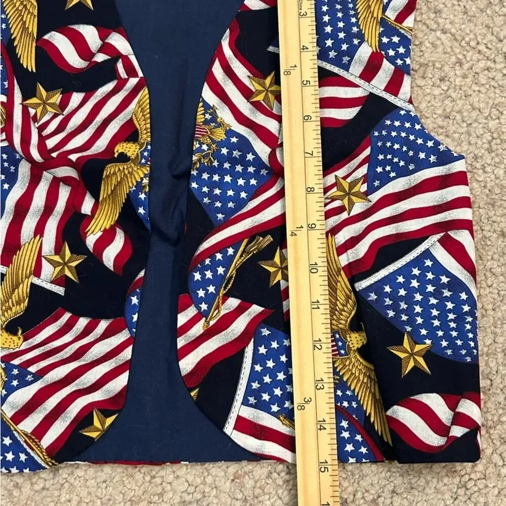 Homemade Patriotic Flag Print Vest and Skirt Set Large Costume School USA Girls